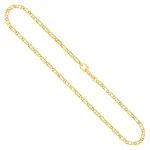 Goldkette als Tigeraugenkette hohl in Gelbgold 585 / 14K, 45 cm lang, 3,8 mm breit, Gewicht ca. 5.7 g.