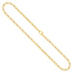 Goldkette als Tigeraugenkette hohl in Gelbgold 585 / 14K, 55 cm lang, 3,8 mm breit, Gewicht ca. 6.7 g.