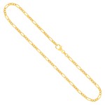 Goldkette als Figarokette diamantiert Gliederung 3+1 in Gelbgold 585 / 14K, 45 cm lang, 2,8 mm breit, Gewicht ca. 8.9 g.