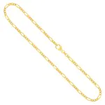 Goldkette als Figarokette diamantiert Gliederung 3+1 in Gelbgold 585 / 14K, 45 cm lang, 2,8 mm breit, Gewicht ca. 8.9 g.