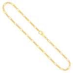 Goldkette als Figarokette diamantiert Gliederung 3+1 in Gelbgold 585 / 14K, 50 cm lang, 2,8 mm breit, Gewicht ca. 9.8 g.