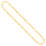 Goldkette als Figarokette diamantiert Gliederung 3+1 in Gelbgold 585 / 14K, 55 cm lang, 2,8 mm breit, Gewicht ca. 11 g.