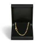 Armband als Figarokette diamantiert Gliederung 3+1 in Gelbgold 585 / 14K, 19 cm lang, 2,8 mm breit, Gewicht ca. 4.2 g.