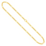 Goldkette als Figarokette diamantiert Gliederung 5+1 in Gelbgold 585 / 14K, 45 cm lang, 2,8 mm breit, Gewicht ca. 8.3 g.