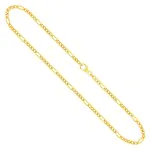 Goldkette als Figarokette diamantiert Gliederung 5+1 in Gelbgold 585 / 14K, 45 cm lang, 2,8 mm breit, Gewicht ca. 8.3 g.