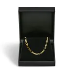 Goldkette als Figarokette diamantiert Gliederung 5+1 in Gelbgold 585 / 14K, 45 cm lang, 2,8 mm breit, Gewicht ca. 8.3 g.