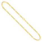 Goldkette als Figarokette diamantiert Gliederung 5+1 in Gelbgold 585 / 14K, 50 cm lang, 2,8 mm breit, Gewicht ca. 9.2 g.