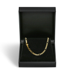 Goldkette als Figarokette diamantiert Gliederung 5+1 in Gelbgold 585 / 14K, 50 cm lang, 2,8 mm breit, Gewicht ca. 9.2 g.