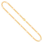 Goldkette als Figarokette diamantiert in Gelbgold 585 / 14 Karat, 40 cm lang, 3.4 mm breit, Gewicht ca. 9,8 g.