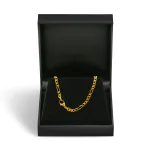 Goldkette als Figarokette diamantiert in Gelbgold 585 / 14 Karat, 40 cm lang, 3.4 mm breit, Gewicht ca. 9,8 g.