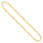 Goldkette als Figarokette diamantiert in Gelbgold 333 / 8K, 42 cm lang, 3,4 mm breit, Gewicht ca. 9 g.