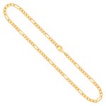 Goldkette als Figarokette diamantiert in Gelbgold 333 / 8K, 45 cm lang, 3,4 mm breit, Gewicht ca. 9.6 g.