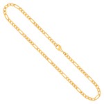Goldkette als Figarokette diamantiert in Gelbgold 333 / 8K, 90 cm lang, 3,4 mm breit, Gewicht ca. 19.2 g.