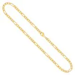 Goldkette als Figarokette diamantiert in Gelbgold 333 / 8K, 50 cm lang, 3,4 mm breit, Gewicht ca. 10.7 g.