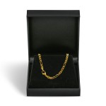 Goldkette als Figarokette diamantiert in Gelbgold 333 / 8K, 60 cm lang, 3,4 mm breit, Gewicht ca. 12.8 g.