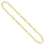 Goldkette als Figarokette diamantiert in Gelbgold 333 / 8K, 80 cm lang, 3,4 mm breit, Gewicht ca. 17.0 g.