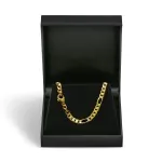 Goldkette als Figarokette diamantiert in Gelbgold 585 / 14K, 55 cm lang, 4,3 mm breit, Gewicht ca. 23.4 g.