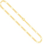 Goldkette als Figarokette diamantiert in Gelbgold 333 / 8K, 50 cm lang, 4,3 mm breit, Gewicht ca. 18.3 g.