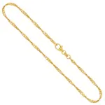 Goldkette als Singapurkette in Gelbgold 585 / 14K, 38 cm lang, 2,2 mm breit, Gewicht ca. 3 g.