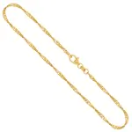Goldkette als Singapurkette in Gelbgold 585 / 14K, 90 cm lang, 2,2 mm breit, Gewicht ca. 7.2 g.