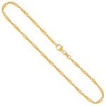 Goldkette als Singapurkette in Gelbgold 375 / 9K, 42 cm lang, 2,4 mm breit, Gewicht ca. 3.5 g.