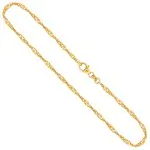 Goldkette als Singapurkette in Gelbgold 375 / 9K, 42 cm lang, 2,4 mm breit, Gewicht ca. 3.5 g.