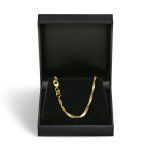 Goldkette als Singapurkette in Gelbgold 375 / 9K, 42 cm lang, 2,4 mm breit, Gewicht ca. 3.5 g.