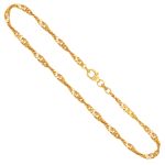 Goldkette als Singapurkette in Gelbgold 333 / 8K, 42 cm lang, 2,9 mm breit, Gewicht ca. 5.3 g.