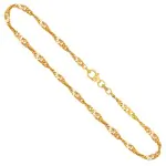 Goldkette als Singapurkette in Gelbgold 333 / 8K, 42 cm lang, 2,9 mm breit, Gewicht ca. 5.3 g.