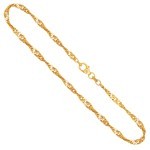 Goldkette als Singapurkette in Gelbgold 333 / 8K, 40 cm lang, 2,9 mm breit, Gewicht ca. 5 g.