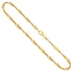 Goldkette als Singapurkette in Gelbgold 585 / 14K, 38 cm lang, 2,9 mm breit, Gewicht ca. 5.6 g.