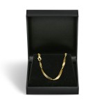 Goldkette als Singapurkette in Gelbgold 375 / 9K, 75 cm lang, 2,9 mm breit, Gewicht ca. 9.6 g.