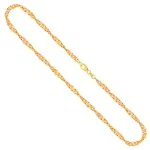 Goldkette als Singapurkette in Gelbgold 333 / 8K, 45 cm lang, 3,4 mm breit, Gewicht ca. 8 g.