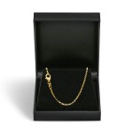 Goldkette als Ankerkette diamantiert in Gelbgold 750 / 18K, 45 cm lang, 1,8 mm breit, Gewicht ca. 8.6 g.