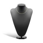 Goldkette als Ankerkette diamantiert in Gelbgold 375 / 9K, 42 cm lang, 2 mm breit, Gewicht ca. 7.8 g.