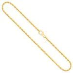 Goldkette als Ankerkette diamantiert in Gelbgold 333 / 8K, 60 cm lang, 2 mm breit, Gewicht ca. 10.7 g.