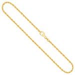 Goldkette als Ankerkette diamantiert in Gelbgold 333 / 8K, 80 cm lang, 2 mm breit, Gewicht ca. 14.2 g.