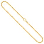 Goldkette als Ankerkette diamantiert in Gelbgold 750 / 18K, 55 cm lang, 2 mm breit, Gewicht ca. 14 g.