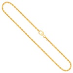Goldkette als Ankerkette diamantiert in Gelbgold 585 / 14K, 45 cm lang, 2 mm breit, Gewicht ca. 9.4 g.