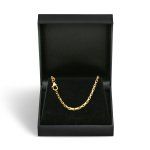 Goldkette als Ankerkette diamantiert in Gelbgold 333 / 8K, 50 cm lang, 2,5 mm breit, Gewicht ca. 12.5 g.