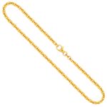 Goldkette als Ankerkette diamantiert in Gelbgold 375 / 9K, 50 cm lang, 3 mm breit, Gewicht ca. 20 g.