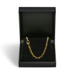 Goldkette als Ankerkette diamantiert in Gelbgold 375 / 9K, 50 cm lang, 3 mm breit, Gewicht ca. 20 g.