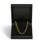 Goldkette als Ankerkette diamantiert in Gelbgold 585 / 14K, 45 cm lang, 3 mm breit, Gewicht ca. 21.3 g.