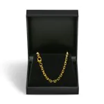 Goldkette als Ankerkette diamantiert in Gelbgold 585 / 14K, 60 cm lang, 3 mm breit, Gewicht ca. 28.4 g.
