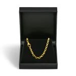 Goldkette als Ankerkette diamantiert in Gelbgold 333 / 8K, 45 cm lang, 3,8 mm breit, Gewicht ca. 29.3 g.