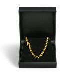 Goldkette als Ankerkette diamantiert in Gelbgold 585 / 14K, 55 cm lang, 3,8 mm breit, Gewicht ca. 41.9 g.