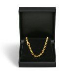 Goldkette als Ankerkette diamantiert in Gelbgold 585 / 14K, 60 cm lang, 3,8 mm breit, Gewicht ca. 42.5 g.