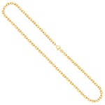 Goldkette als Ankerkette diamantiert in Gelbgold 333 / 8K, 42 cm lang, 3,8 mm breit, Gewicht ca. 26.8 g.