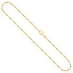 Goldkette als Figarokette diamantiert in Gelbgold 750 / 18 Karat, 65 cm lang, 1.5 mm breit, Gewicht ca. 3.7 g.