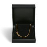 Goldkette als Figarokette diamantiert in Gelbgold 750 / 18K, 42 cm lang, 1,5 mm breit, Gewicht ca. 2.8 g.